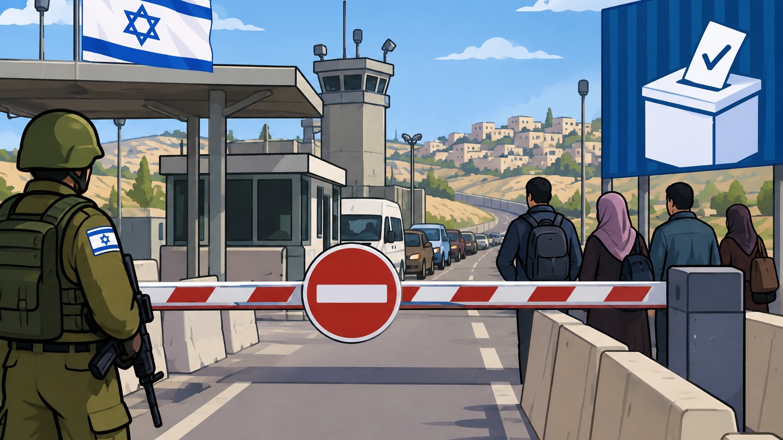 Israel to Close West Bank Land Crossings on Election Day