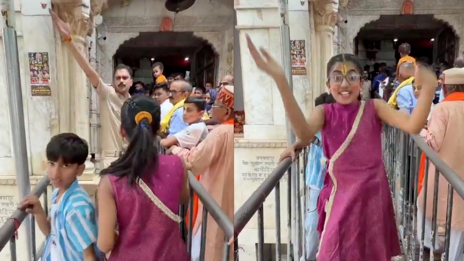 Cop stops girl from filming dance reel inside temple queue