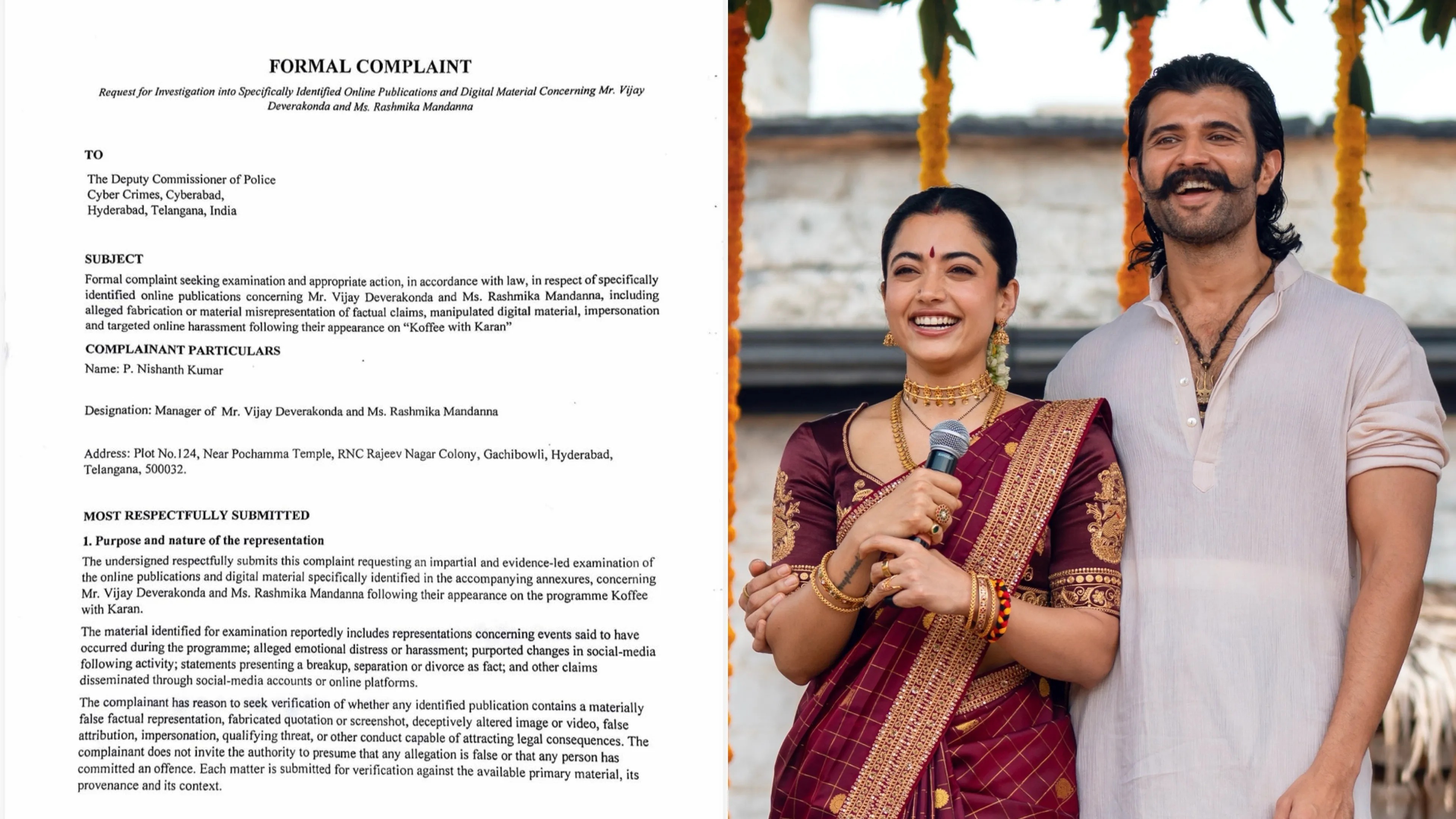 Vijay Deverakonda & Rashmika Mandanna File Cyber Complaint